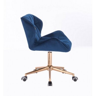 Beauty salons and beauticians stool HR111K, blue velour 1