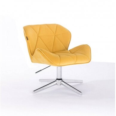 Master chair for beauticians and beauty salons HR111CROSS, yellow velor