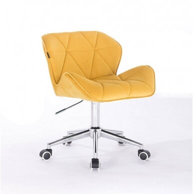 Professional master chair for beauticians and beauty salons HR111K, yellow velor