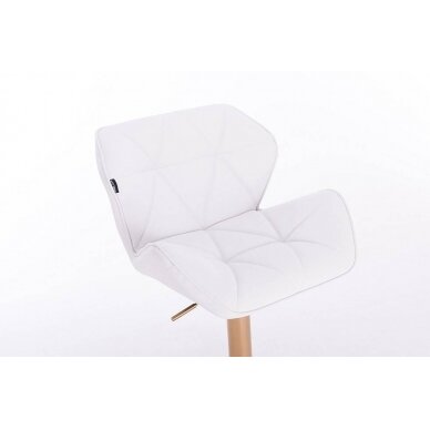 Professional chair for make-up specialists HR111W, white eco-leather 4