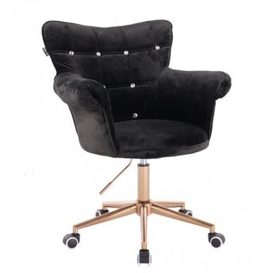 Beauty salons and beauticians stool HR804CK, black velour