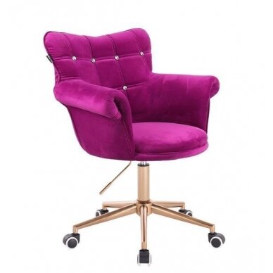 Beauty salons and beauticians stool HR804CK, fuchsia velour