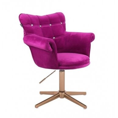 Beauty salons and beauticians stool HR804CCROSS, fuchsia velour