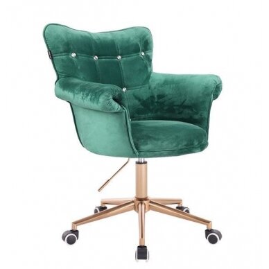 Beauty salons and beauticians stool HR804CK, green velour