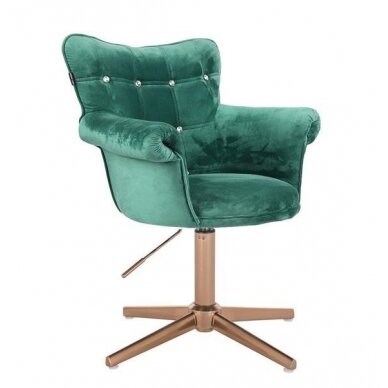 Beauty salons and beauticians stool HR804CCROSS, green velour