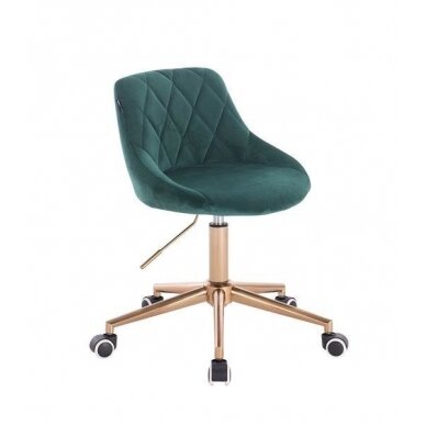 Professional beauty salons and beauticians stool HR1054K, green velor