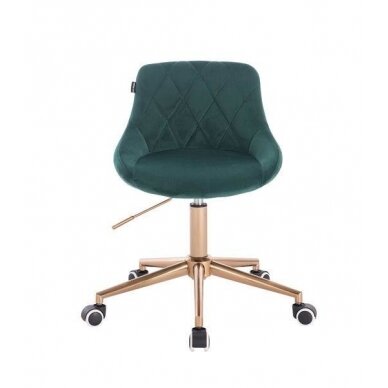 Professional beauty salons and beauticians stool HR1054K, green velor 1