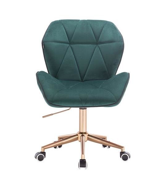 green chair on wheels