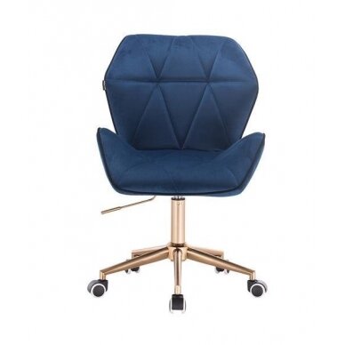 Beauty salon chair with wheels HR212K, blue velvet 1