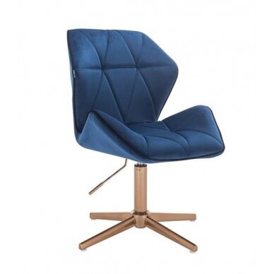 Beauty salon chair with stable base HR212CROSS, blue velvet