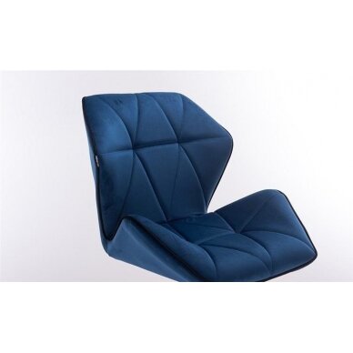 Grožio salono kėdė stabiliu pagrindu HR212CROSS, mėlynas aksomas 2