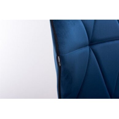 Grožio salono kėdė stabiliu pagrindu HR212CROSS, mėlynas aksomas 3