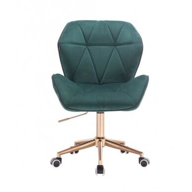 Professional master chair with wheels HR212K, green velor