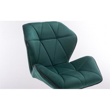 Master's chair with stable base HR212CROSS, green velor 1