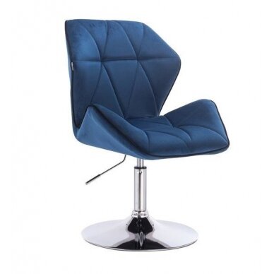 Beauty salon chair with stable base HR212, blue velvet