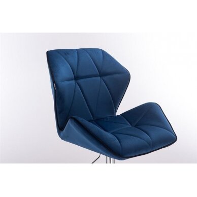 Grožio salono kėdė stabiliu pagrindu HR212, mėlynas aksomas 1