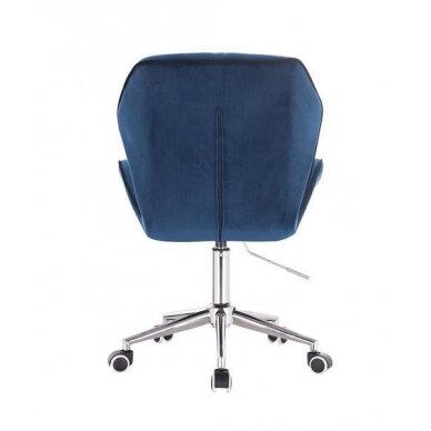 Grožio salono kėdė stabiliu pagrindu HR212K, mėlynas aksomas 3