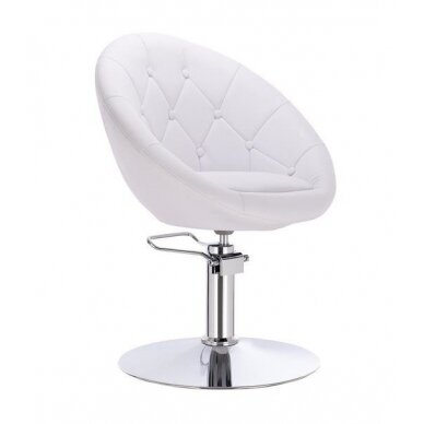 Beauty salons and beauticians stool HC8516H, white eco-leather