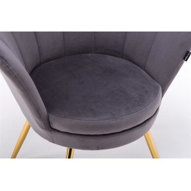 Beauty salon lounge chair REY, graphite velor 3