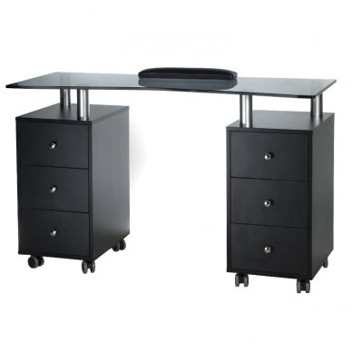 Professional manicure table BD-3425-1, black color