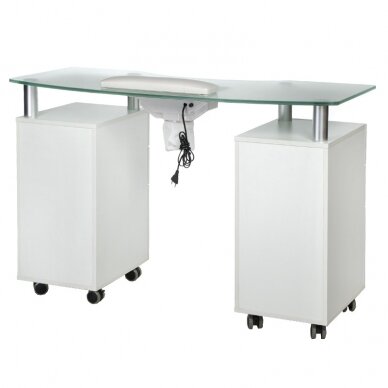 Professional manicure table with dust extractor BD-3453+P, white color 1