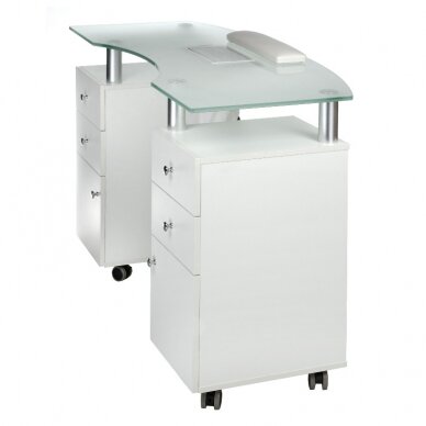 Professional manicure table with dust extractor BD-3453+P, white color 2