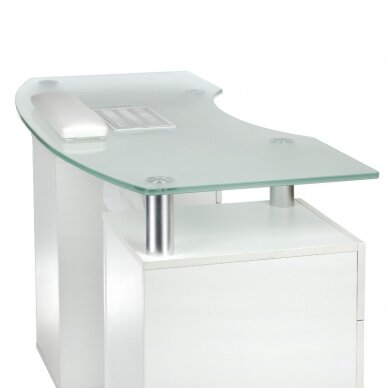 Professional manicure table with dust extractor BD-3453+P, white color 5