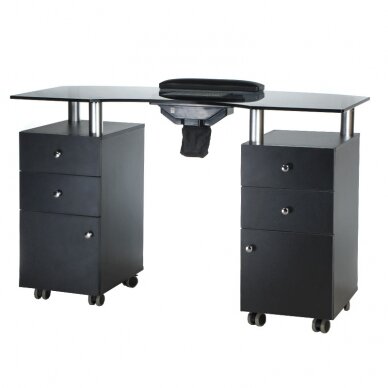 Professional manicure table with dust extractor BD-3453+P, black color