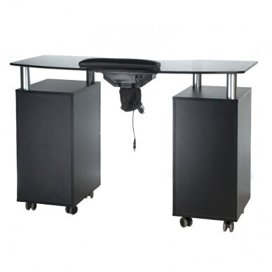 Professional manicure table with dust extractor BD-3453+P, black color 1