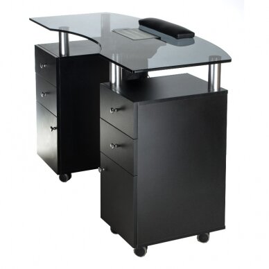 Professional manicure table with dust extractor BD-3453+P, black color 2