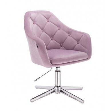 Beauty salons and beauticians stool HR831CROSS, lilac velor