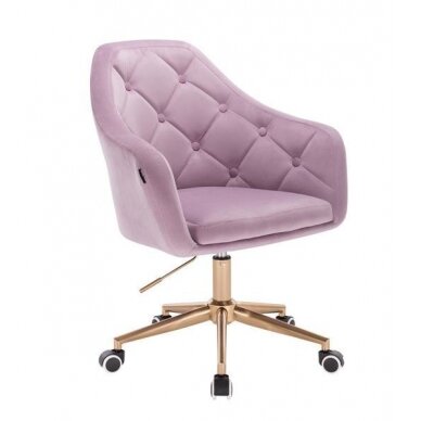 Professional beauty salons and beauticians stool HR831K, lilac velor