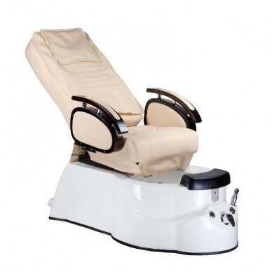 Professional electric podiatry chair for pedicure procedures with massage function BR-3820D, cream color 1