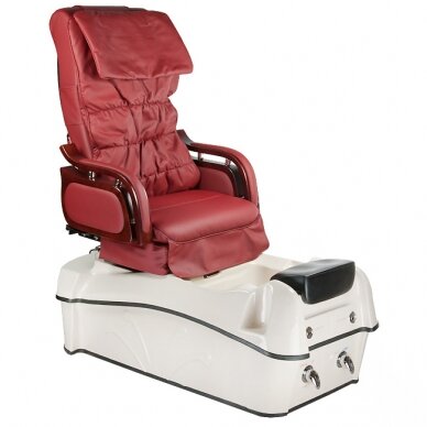 Professional electric podiatry chair for pedicure procedures with massage function SPA BW-903B, bordo color