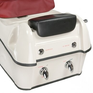 Profesionali elektrinė podologinė kėdė pedikiūro procedūroms su masažo funkcija SPA BW-903B, bordo spalvos 2