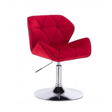 Beauty salon chair with stable base HR111N, red velvet