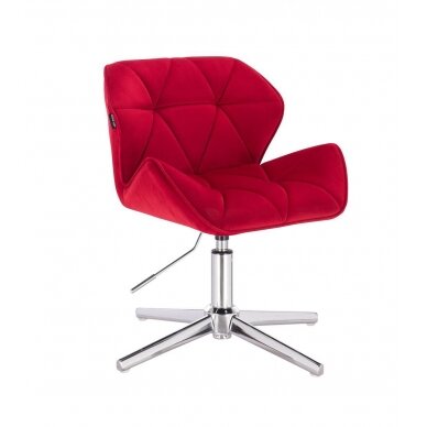 Beauty salon chair with stable base HR111CROSS, red velvet