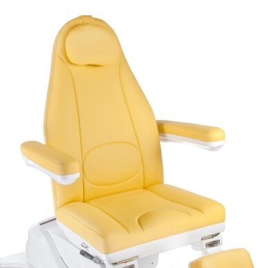 Professional electric podiatric chair-bed for pedicure procedures MAZARO BR-6672C (3 motors), yellow color 1