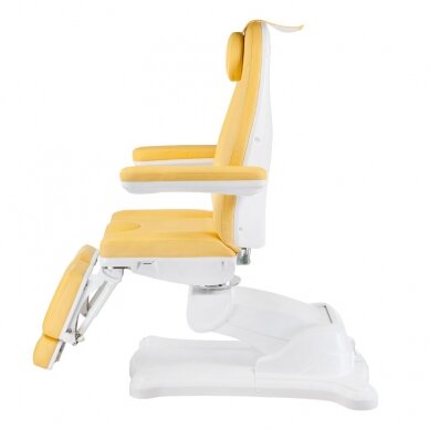 Professional electric podiatric chair-bed for pedicure procedures MAZARO BR-6672C (3 motors), yellow color 4