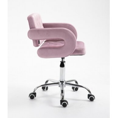 Beauty salons and beauticians stool HR8403K, pink velour 1