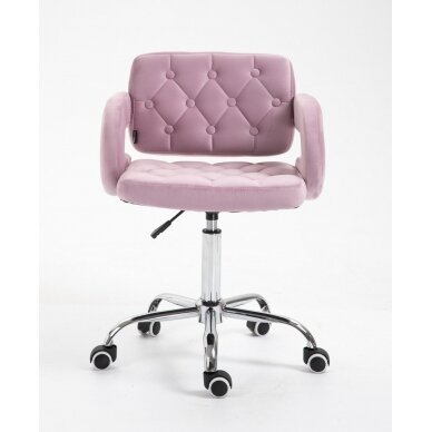 Beauty salons and beauticians stool HR8403K, pink velour 2