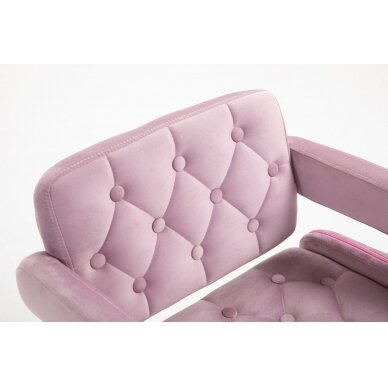 Beauty salons and beauticians stool HR8403K, pink velour 4