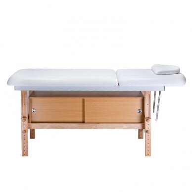 Professional stationary massage table BD-8240A, white color 1