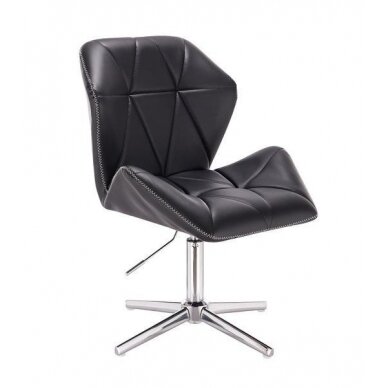 Master chair with stable base HR212CROSS, black eco leather