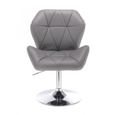 Professional eco-leather chair with a stable base HR212, gray color 1