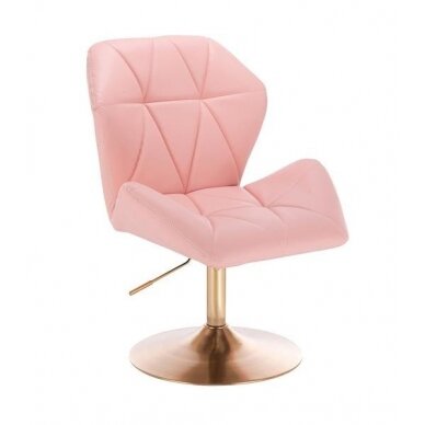 Professional eco-leather craftsman&#39;s chair with a stable base HR212, light pink color