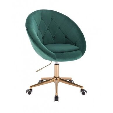 Professional beauty salons and beauticians stool HR8516K, green velor