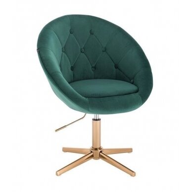 Beauty salons and beauticians stool HR8516CROSS, green velor