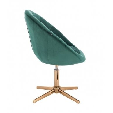 Beauty salons and beauticians stool HR8516CROSS, green velor 2