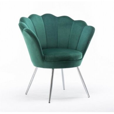 Beauty salon lounge chair REY, green velor